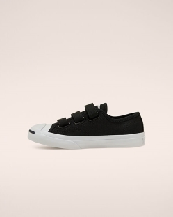 Converse Easy-On Jack Purcell Lány Rövidszárú Fekete/Fehér | YGKVZFD-HU